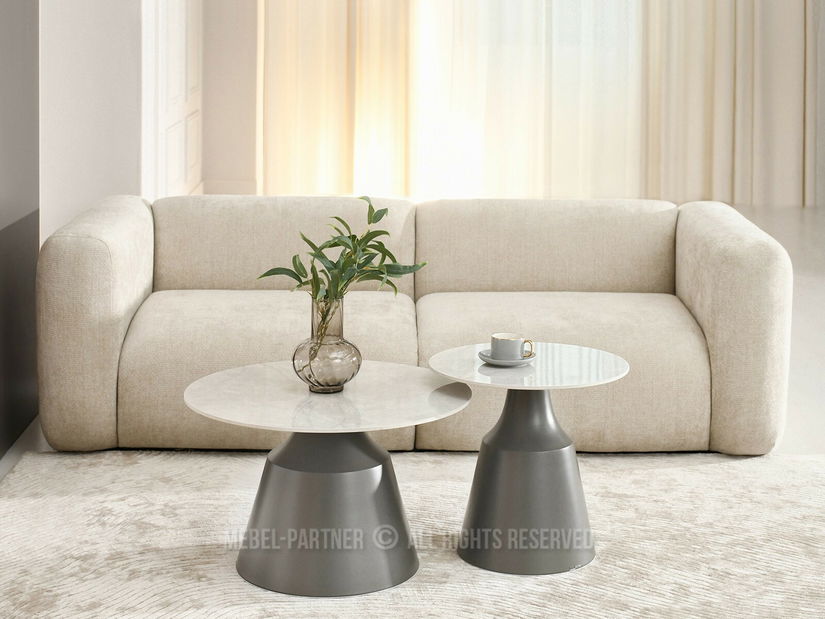 Konferenční stolek Alfiler (mramor + šedá)