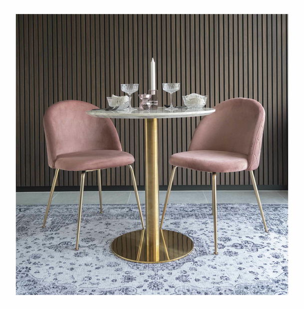 Jídelní stůl Bvaria 3 (bílá + mosazná)