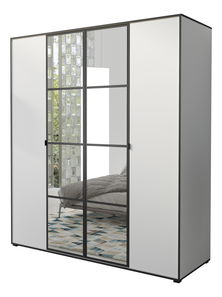 Šatní skříň 180 cm Oklahoma 1 (bílá + černá)