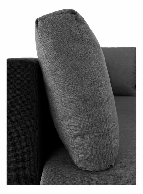 Rohová sedací souprava Udan černá + svetlošedá (P)