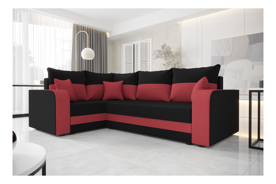 Rohová sedací souprava Harmony Plus (světle šedá + bílá) (L)