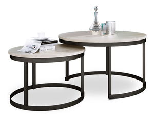 Set 2 ks. konferenčních stolků Otir (černá + dub sonoma)