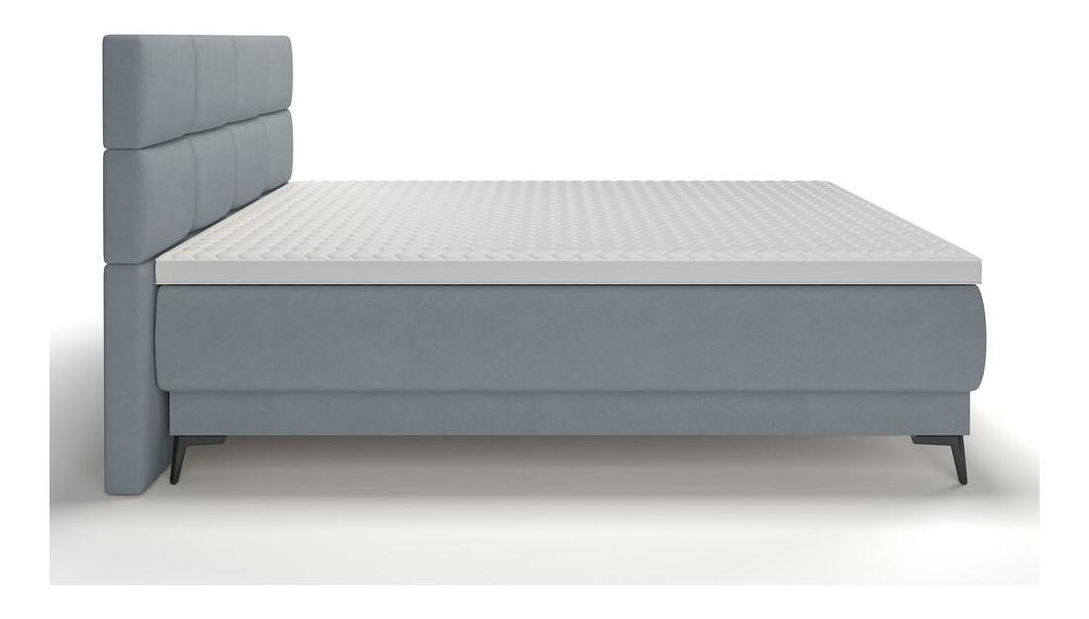 Manželská kontinentální postel 140 cm Riviera 140 (s roštem a matrací) (s úl. prostorem) (grafit + černá)