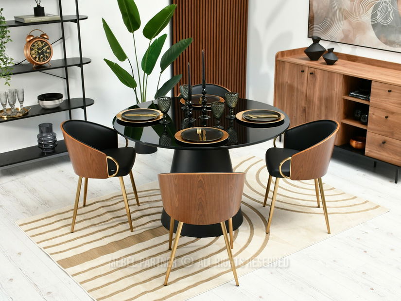 Židle Elviria K (ořech tmavý + zlatá)