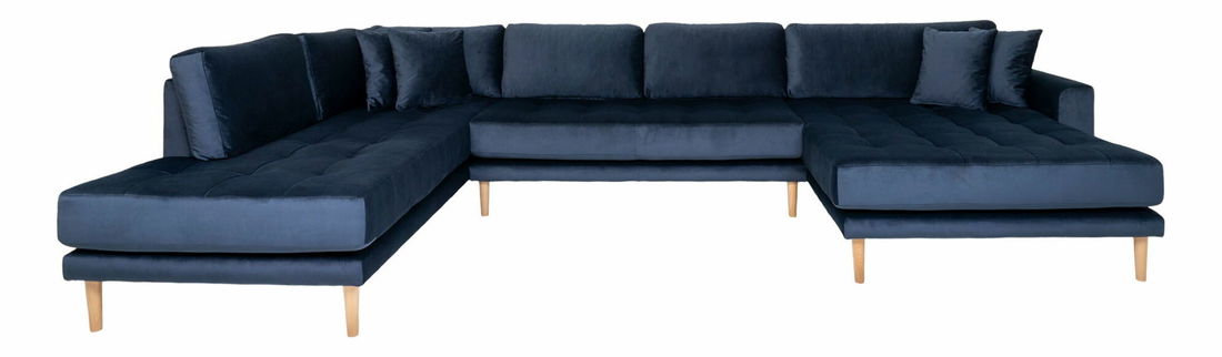 Rohová sedací souprava ve tvaru U (P) Lvaveriaora U (tmavě modrá)