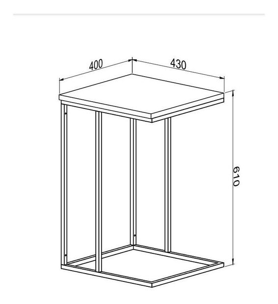 Příruční stolek Medlakena (borovice + černá)