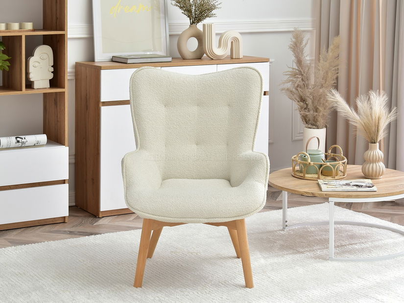 Křeslo Nutri (krémová + buk)