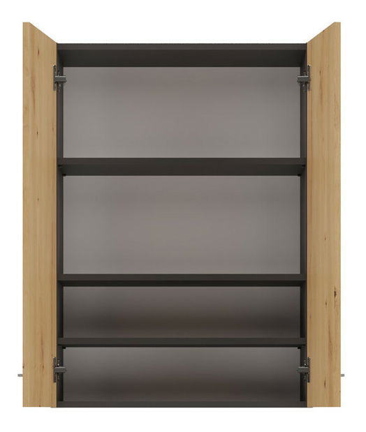 Závěsná koupelnová skříňka Perdieron 2 (antracit + dub artisan)