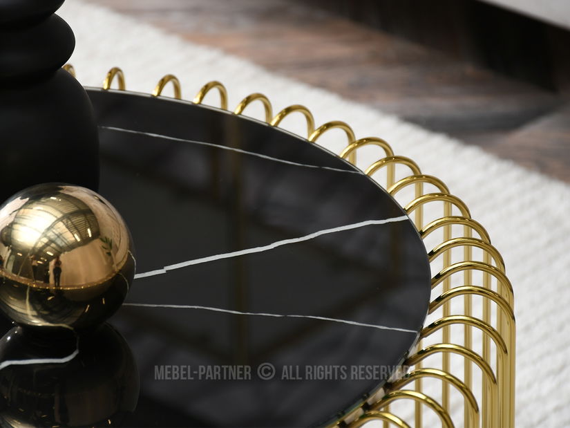 Konferenční stolek Nils (mramor + zlatá)