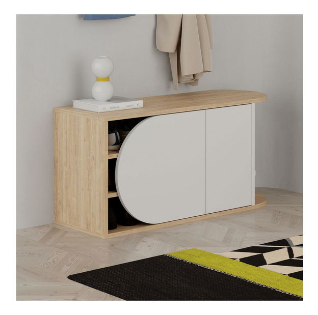 Botník (skříňka na boty) Lisane (dub + bílá)