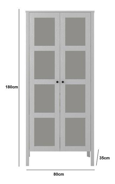 Vitrína Franc 60 (bílé dřevo)