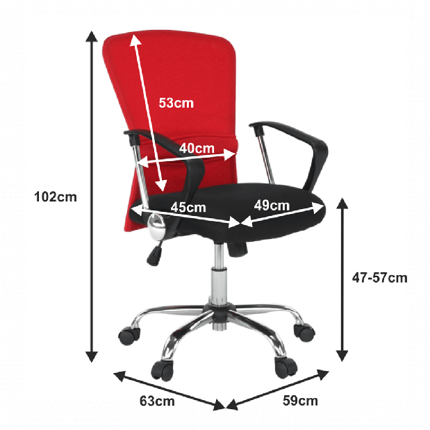 Kancelářská židle Wara červená