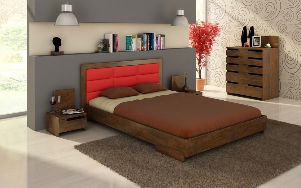 Manželská postel 180 cm Naturlig Stjernen (buk)