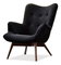 Relaxační křeslo Florentino (černý samet + ořech)
