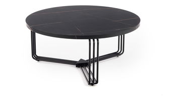 Konferenční stolek Adrienne (černý mramor + černá)