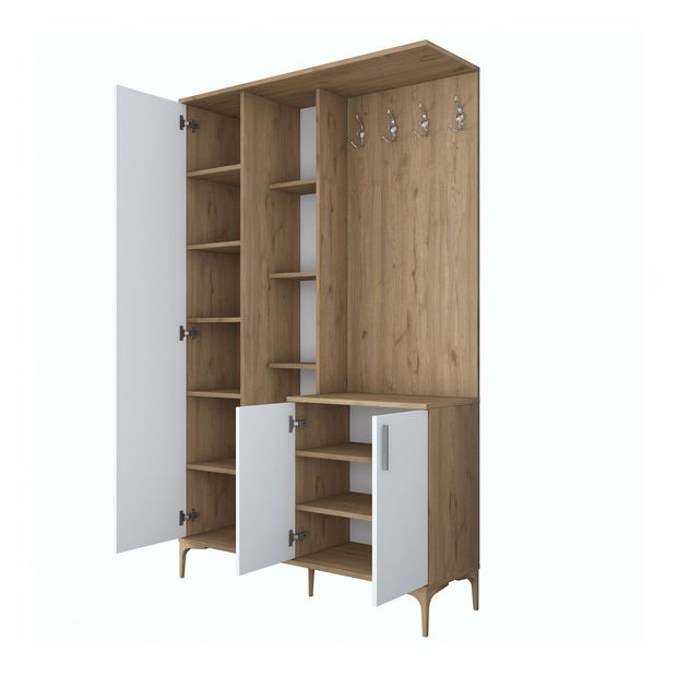 Předsíň Emily 9 (se zrcadlem) (ořech + bílá)