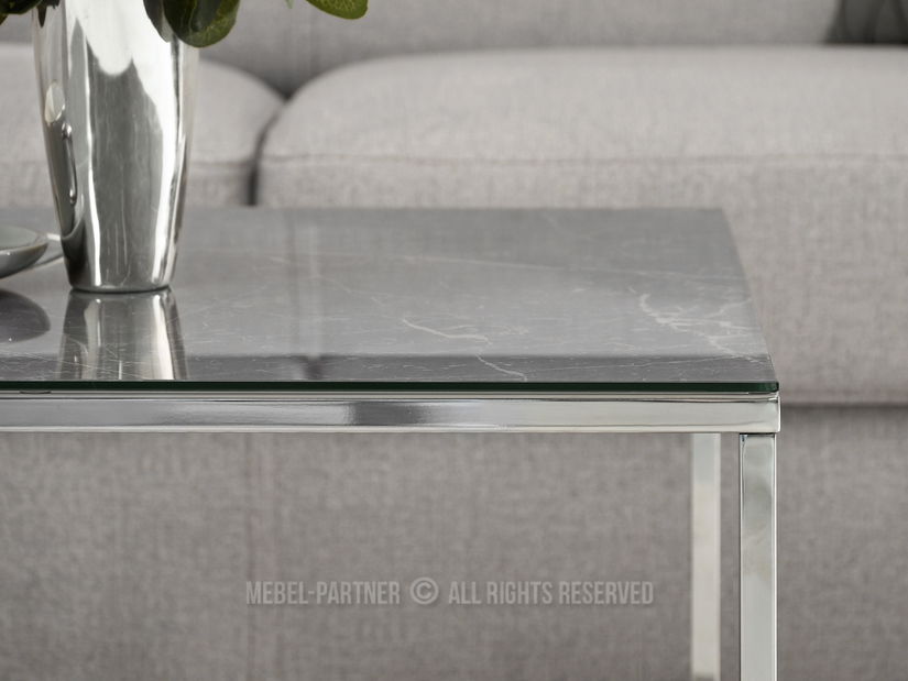 Konferenční stolek Bella M (šedý mramor + chromová)