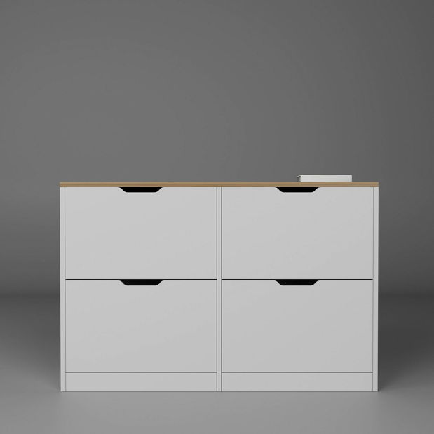 Skříňka na boty (botník) Durum (bílá matná)