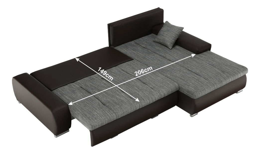 Rohová sedací souprava Gisoilp (hnědá + hnědošedá)