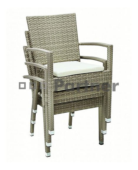 Zahradní sestava Napoli I. 1+4 (šedobéžová) (um. ratan)