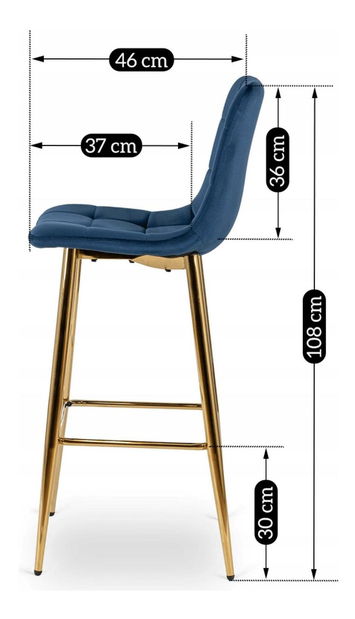 Jídelní židle Abisales (námořnická modrá)