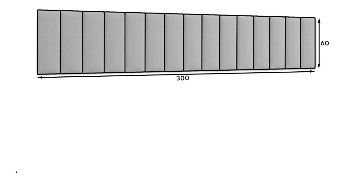 Set 15 čalouněných panelů Quadra 300x60 cm (růžová)