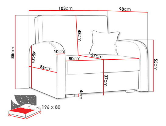 Rozkládací křeslo Carivia Soft I (Mono 239 + Sorriso 14) (s úl. prostorem)