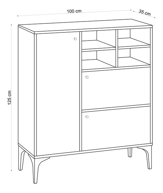 Regál Aliex 2 (Dub safírový)