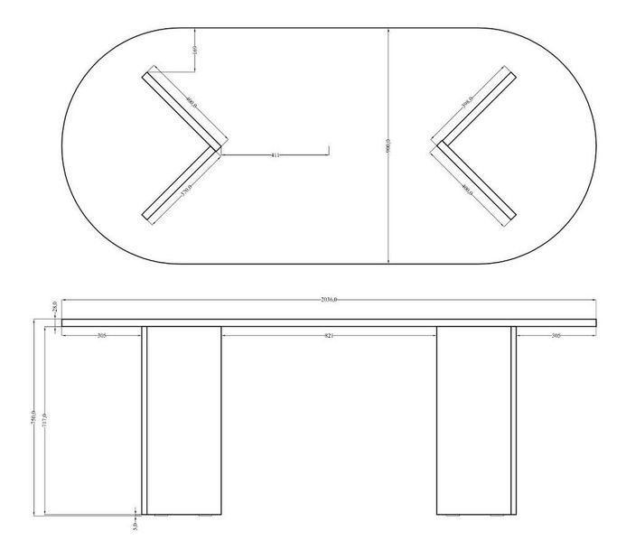 Jídelní stůl Olivo (pro 8 a více osob) (ořech)