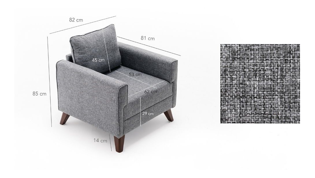 Křeslo Bellina (šedá)