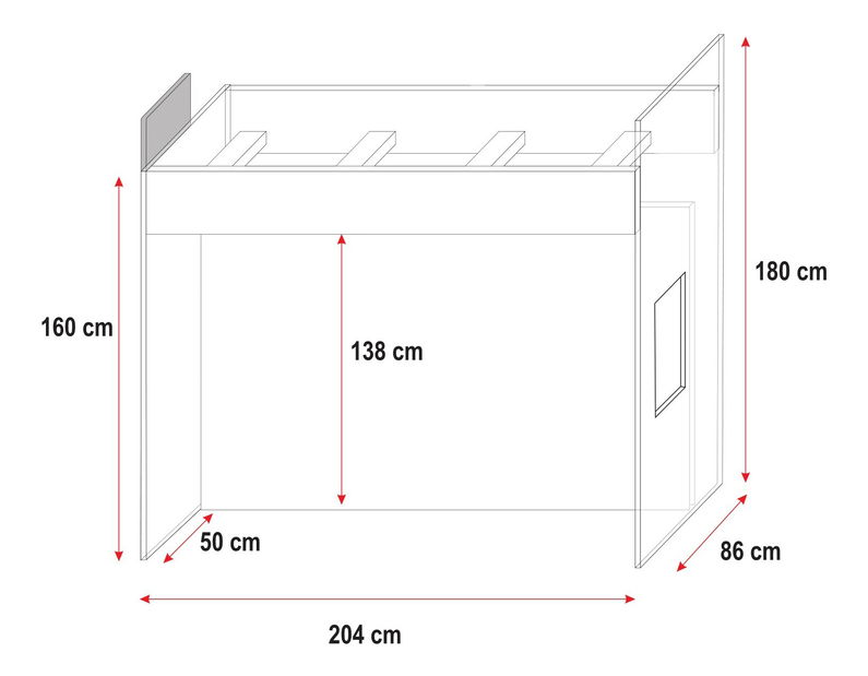 Dětská postel Ruby V (Bílá + Fialová) (s rošty)