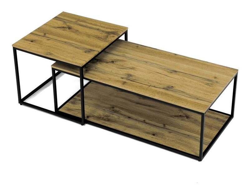 Set 2 konferenčních stolků Crearse (dub divoký)