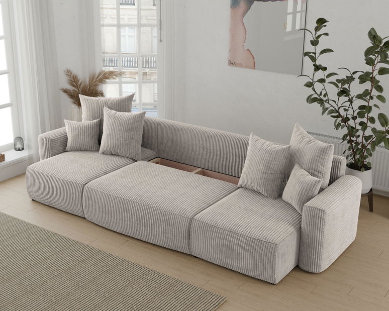 Rohová sedačka Denia U (světlohnědá) (L)