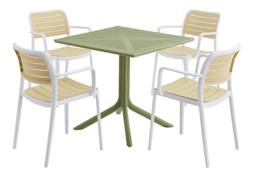 Zahradní stůl Disco (zelená) (pro 4 osoby)