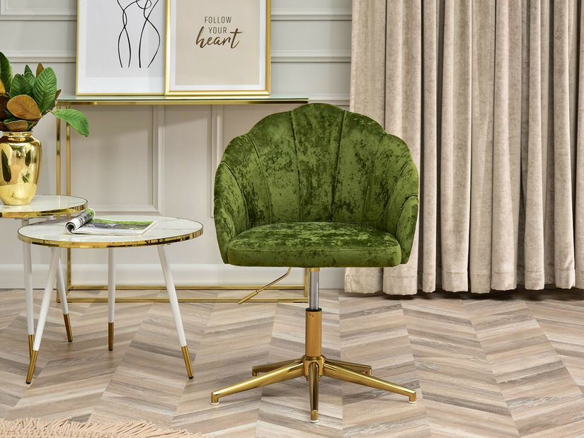 Relaxační křeslo Leezare (zelená + zlatá)