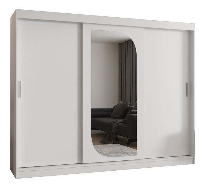 Šatní skříň 250 cm Lulu (bílá)