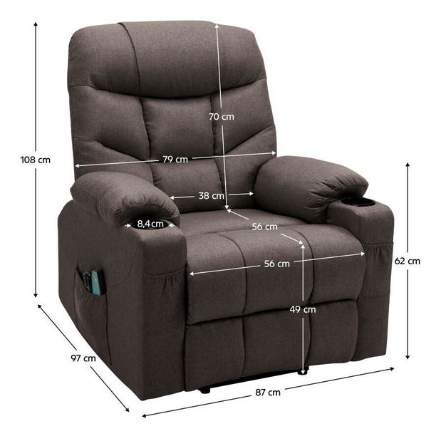 Masážní křeslo Hipocresias (hnědá)