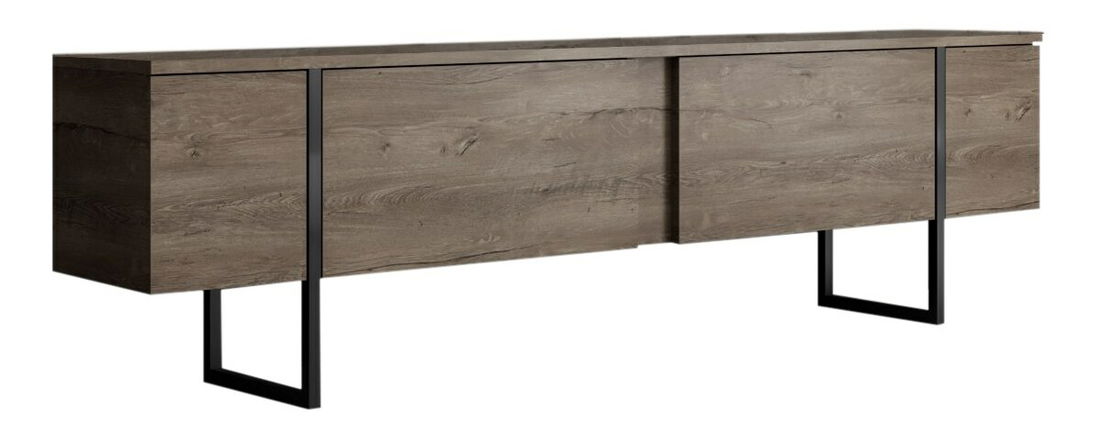 Sestava nábytku do obývacího pokoje Luna 1 (Ořech + Černá)