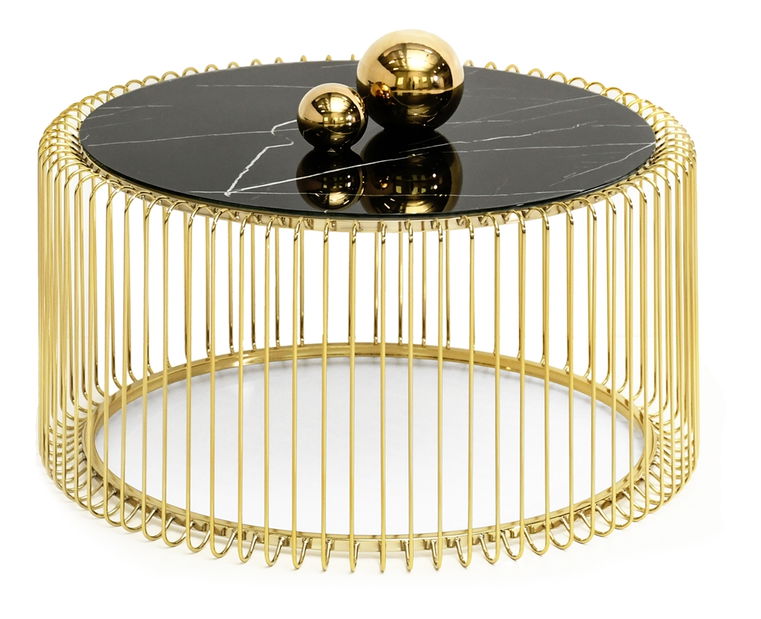 Konferenční stolek Nils (mramor + zlatá)