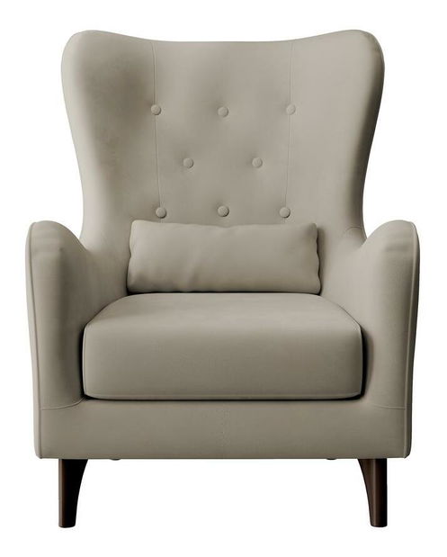 Křeslo s podnožkou Calimero II (sivobéžová + wenge)