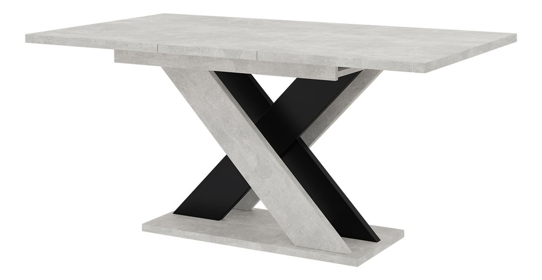 Jídelní stůl Xalin (světle šedá + černá) (pro 4 až 6 osob)