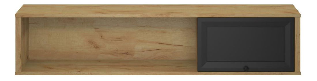 Závěsná police Bruselas (dub craft zlatý + černá)