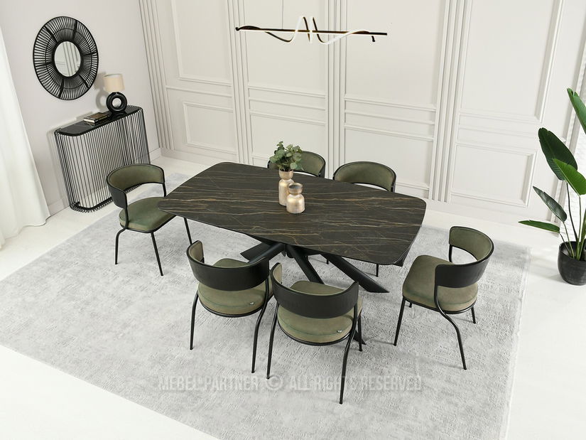 Židle Marta K (khaki + černá)