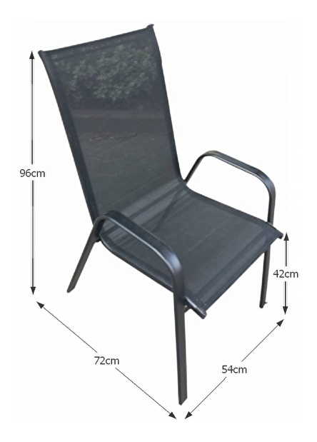 Set 2 ks. zahradních židel Morel (černá) *výprodej