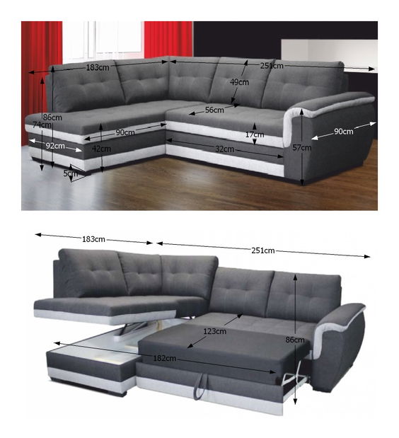 Rohová sedací souprava Ruba (L)