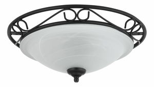 Stropní svítidlo Athen 3722 (černá + rýžové kamenné sklo)