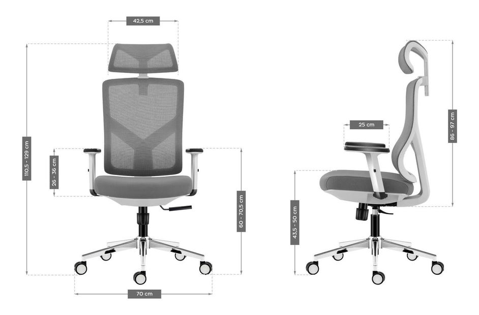 Kancelářská židle Matryx 3.3 (bílá + šedá)