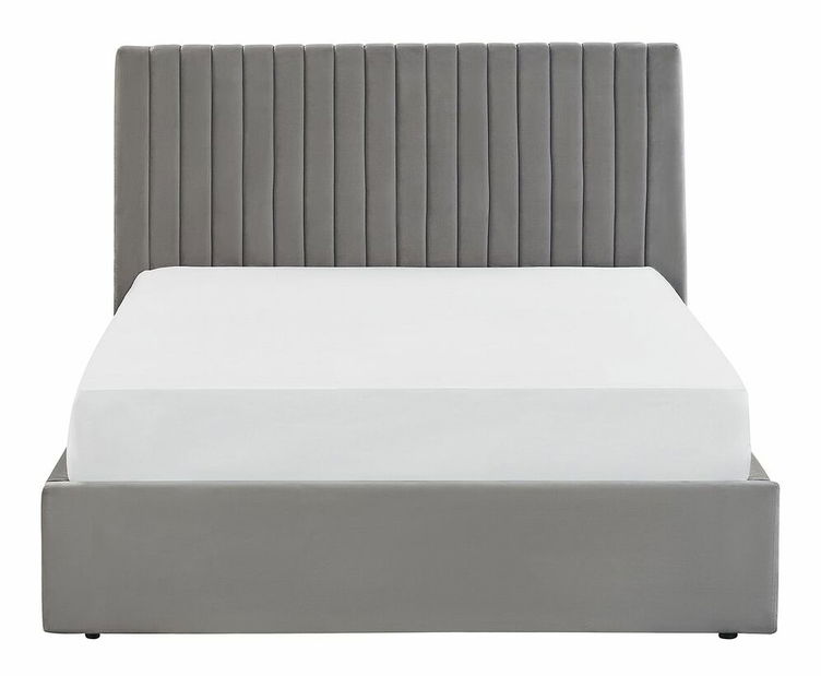 Manželská postel 140 cm Vakarine (šedá) (s roštem a úložným prostorem)