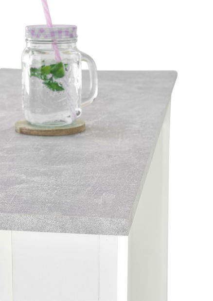 Barový stolek Matioso 2 (beton světlý + bílá)