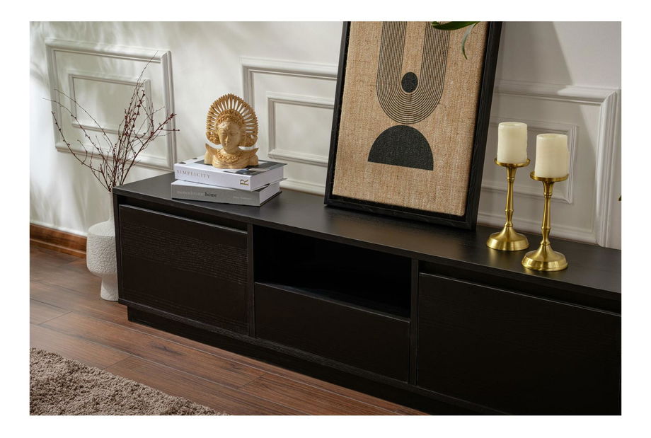 TV skříňka Vangarella (tmavé dřevo)